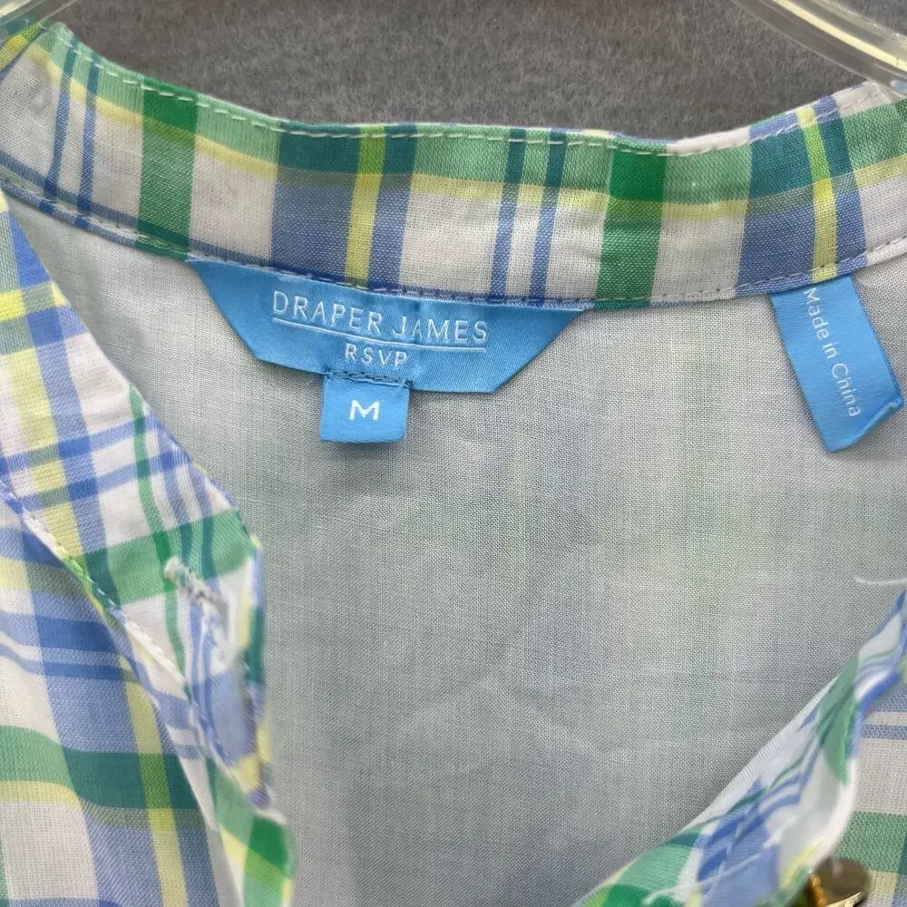 Draper James Women's RSVP Dress Size Medium Plaid Preppy Cottagecore Summer - Picture 6 of 10
